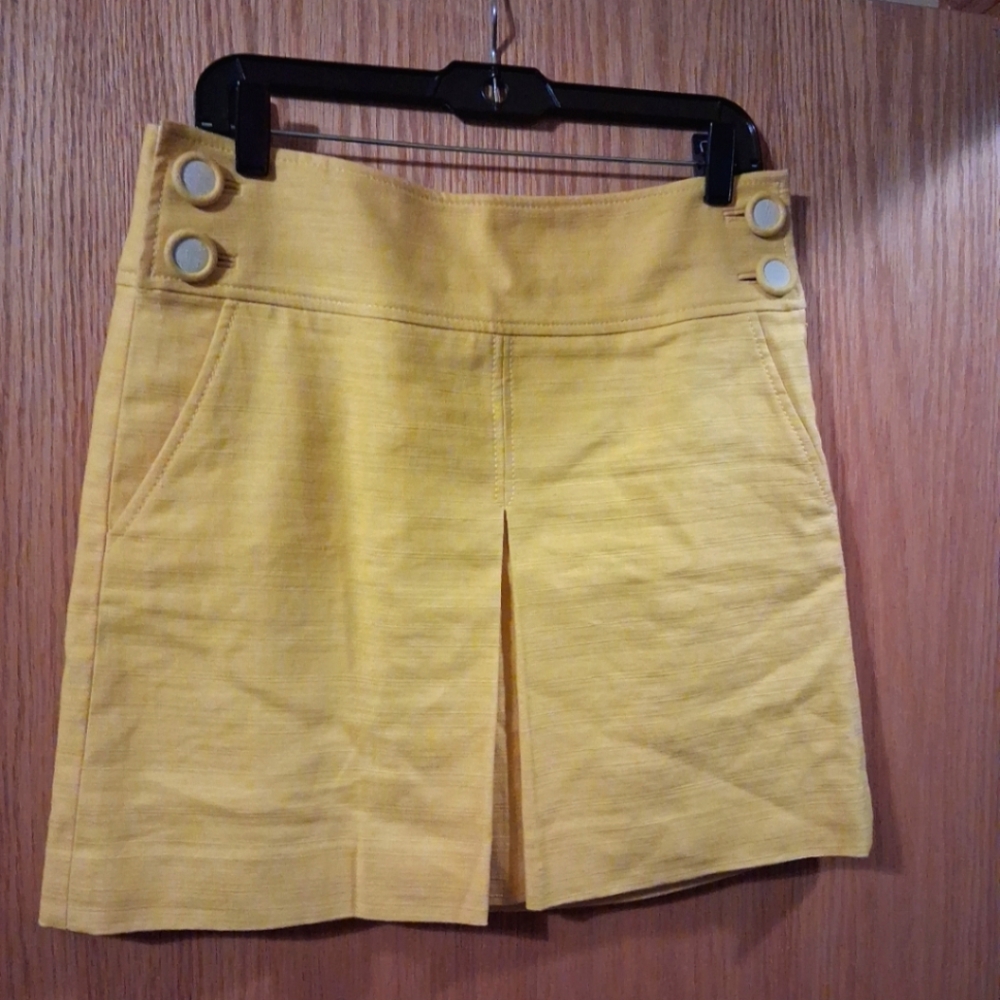 J.Crew Cotton Linen Blend Pleated Skirt 17 Long  RN 77388 Sz 6 Pockets 16 Waist
